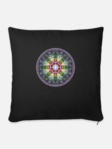 Mandala-Quantum 6 - Sofakissen mit Füllung 45 x 45 cm - Schwarz