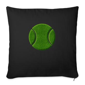 Icon of tennis ball in grass look like green lawn - Sofa pillow with filling 45cm x 45cm - black - Front
