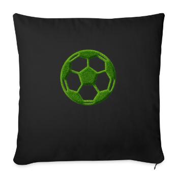 Icon of classic football in grass look green - Sofa pillow with filling 45cm x 45cm - black - Front