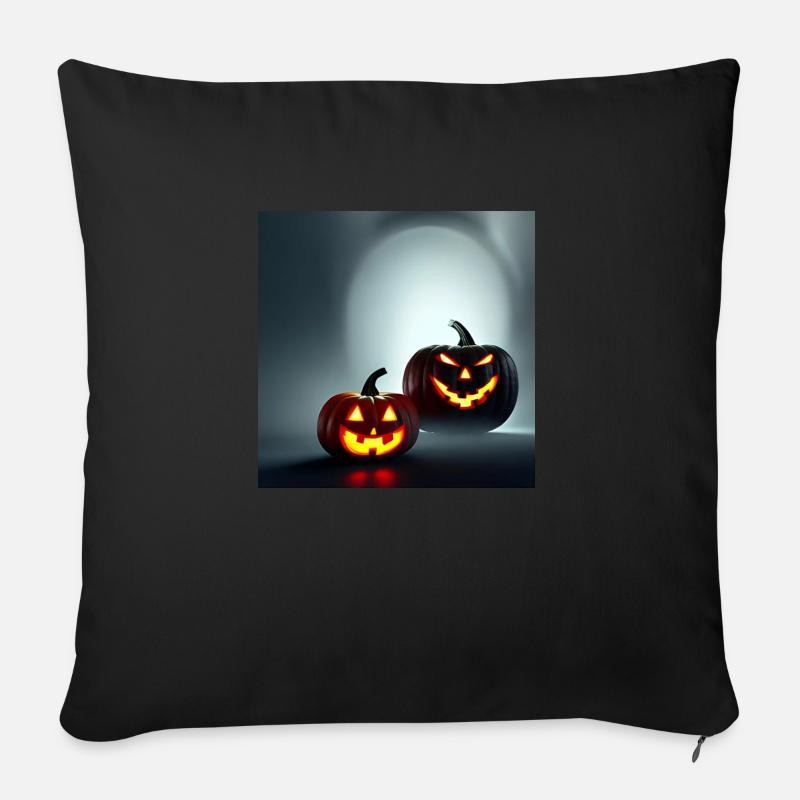 Halloween Kürbis - Sofakissen mit Füllung 45 x 45 cm - Schwarz