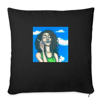 Belle vie - Coussin et housse de 45 x 45 cm - noir - Devant