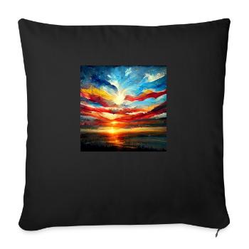 Künstlerischer Sonnenuntergang - Sofakissen mit Füllung 45 x 45 cm - Schwarz - Vorne