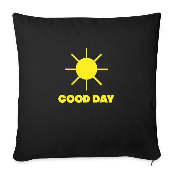 Good day - sun day - Sofa pillow with filling 45cm x 45cm - black - Front