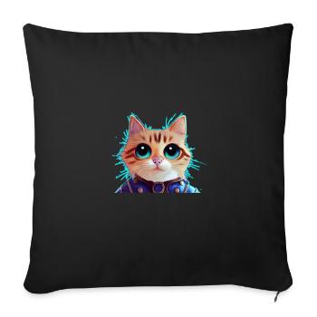 Cat in Armor - Sofa pillow with filling 45cm x 45cm - black - Front