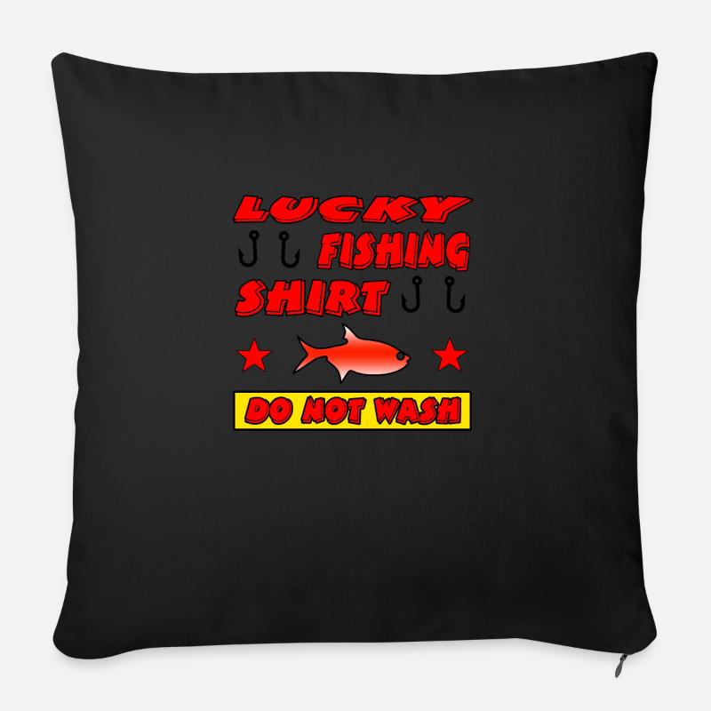 Pêche - Coussin et housse de 45 x 45 cm - noir