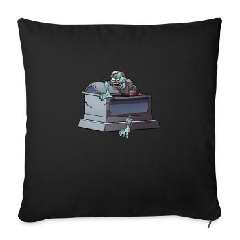 Zombie sortant du cercueil - Coussin et housse de 45 x 45 cm - noir - Devant