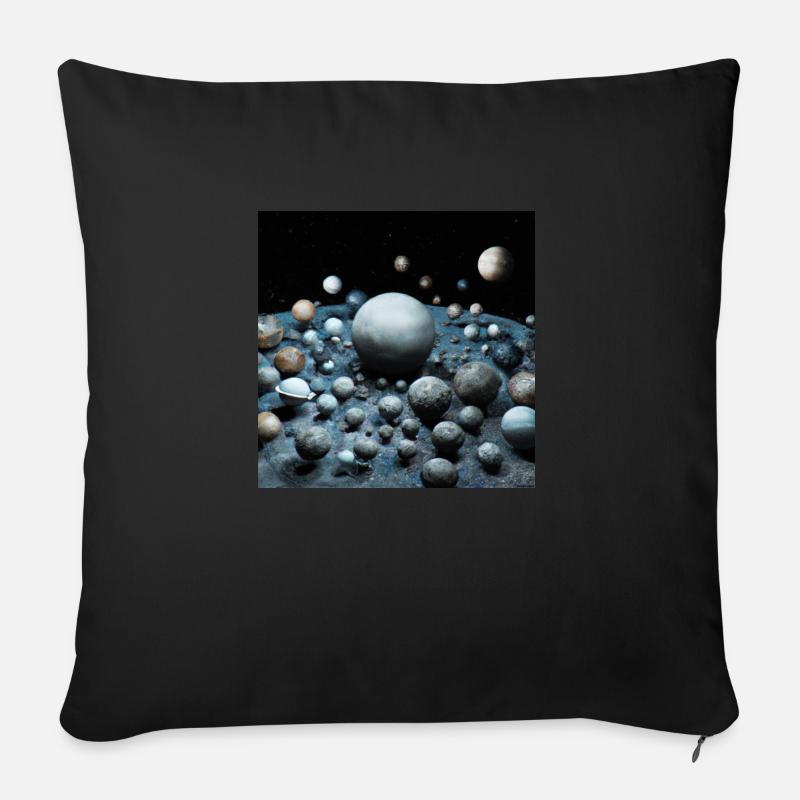 Planets and Stars - Sofa pillow with filling 45cm x 45cm - black