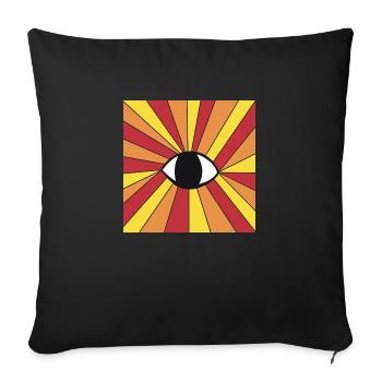 Eye Goa Hippie Festival 60s 70s 80s Retro - Sofa pillow with filling 45cm x 45cm - black - Front
