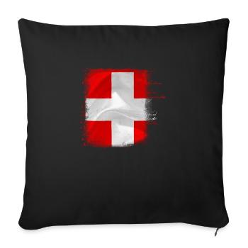 Drapeau de la Suisse - Coussin et housse de 45 x 45 cm - noir - Devant