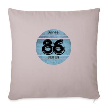 Vignette auto vintage 1986 - Coussin et housse de 45 x 45 cm - taupe clair - Devant