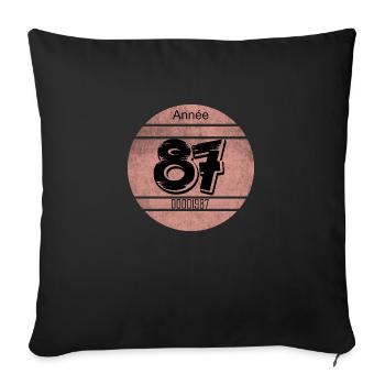 Vignette auto vintage 1987 - Coussin et housse de 45 x 45 cm - noir - Devant
