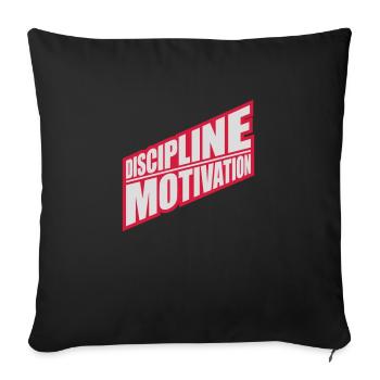 Citation de discipline sur la motivation - Coussin et housse de 45 x 45 cm - noir - Devant