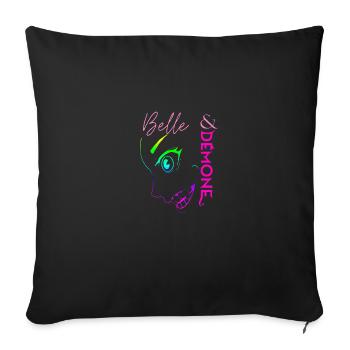 Belle et démone (rainbow style) - Coussin et housse de 45 x 45 cm - noir - Devant