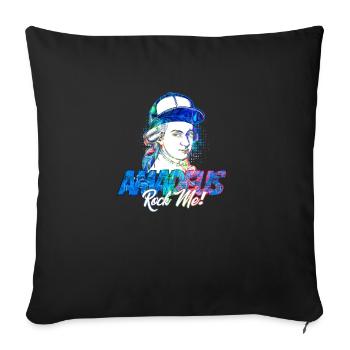 Amadeus Rock Me | Wolfgang Amadeus Mozart Classique - Coussin et housse de 45 x 45 cm - noir - Devant