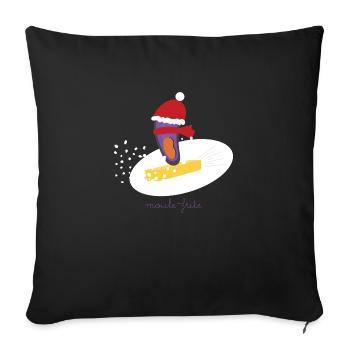 Moule-Frite au ski - Sofa pillow with filling 45cm x 45cm - black - Front