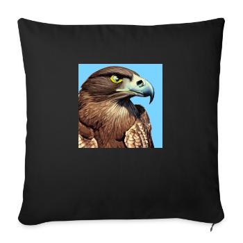 Eagle head illustration - Sofa pillow with filling 45cm x 45cm - black - Front