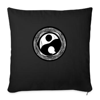 Yin Yang Signe Symbole Paix Bonheur Vecteur 11 - Coussin et housse de 45 x 45 cm - noir - Devant