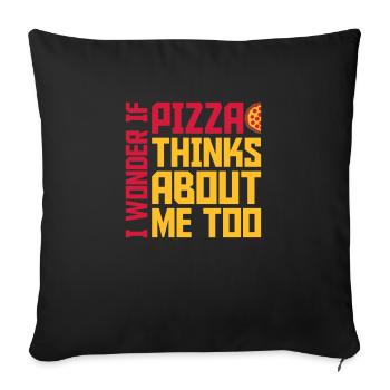 pizza thinks about me - Sofa pillow with filling 45cm x 45cm - black - Front