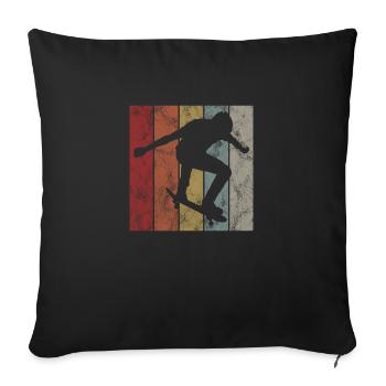 Skateboarder Skateboard Skater Skate Skateing - Sofakissen mit Füllung 45 x 45 cm - Schwarz - Vorne