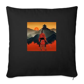 Comic Samurai Knight - Sofakissen mit Füllung 45 x 45 cm - Schwarz - Vorne