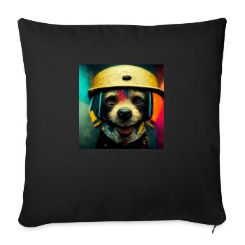 Bunter Hund - Sofakissen mit Füllung 45 x 45 cm - Schwarz - Vorne