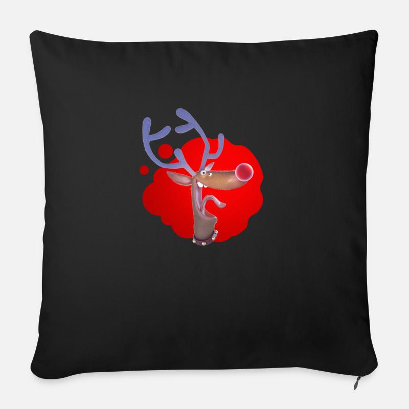 Funny Rudolf - Sofakissen mit Füllung 45 x 45 cm - Schwarz