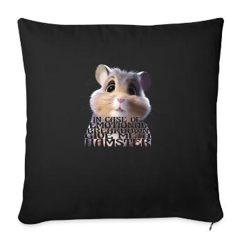 Süßer Hamster Anime Comic stil mit Spruch - Sofakissen mit Füllung 45 x 45 cm - Schwarz - Vorne