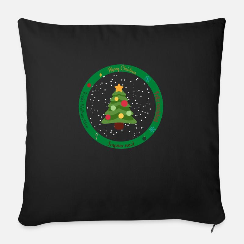 Frohe Weihnachten - Sofakissen mit Füllung 45 x 45 cm - Schwarz
