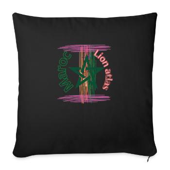 equipe de maroc - Coussin et housse de 45 x 45 cm - noir - Devant
