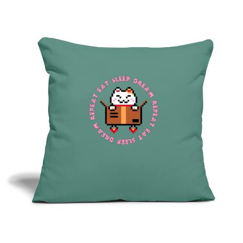 Eat Sleep Dream Repeat (Pink) - Sofa pillow with filling 45cm x 45cm