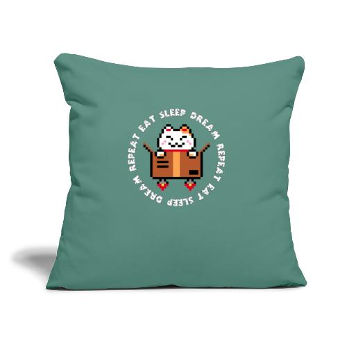 Eat Sleep Dream Repeat (White) - Sofa pillow with filling 45cm x 45cm