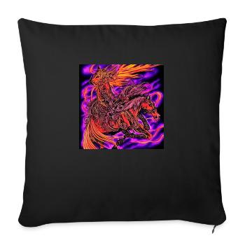 Abstrakte Darstellung eines Pferdes - Sofakissen mit Füllung 45 x 45 cm - Schwarz - Vorne