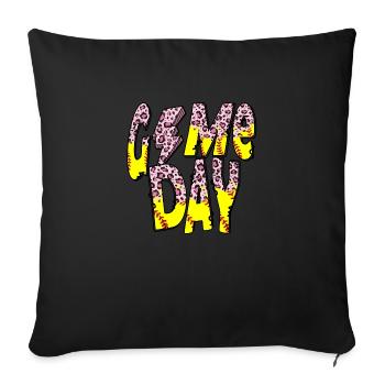 Jour de match Softball - Coussin et housse de 45 x 45 cm - noir - Devant