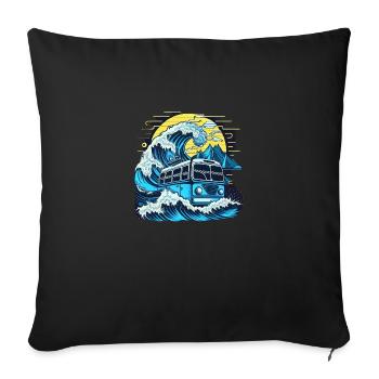 Fusion du bus et du puits - Coussin et housse de 45 x 45 cm - noir - Devant