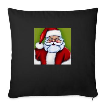 Weihnachtsmann - Sofakissen mit Füllung 45 x 45 cm - Schwarz - Vorne