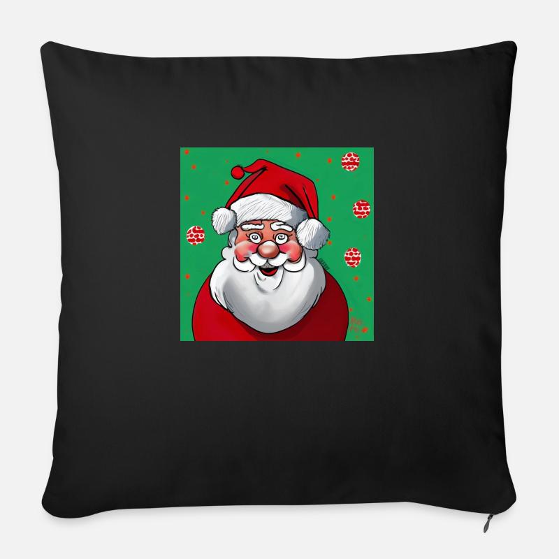 Weihnachtsmann - Sofakissen mit Füllung 45 x 45 cm - Schwarz