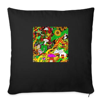 Pflanzen und Tiere - Sofakissen mit Füllung 45 x 45 cm - Schwarz - Vorne