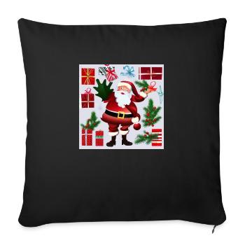 Père Noël - Coussin et housse de 45 x 45 cm - noir - Devant