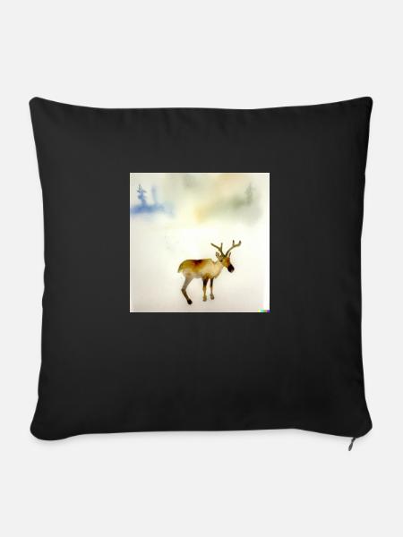 einsamer rentier - Sofakissen mit Füllung 45 x 45 cm - Schwarz