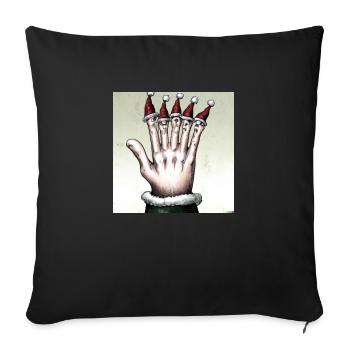 weihnachtshütchen Finger friends - Sofakissen mit Füllung 45 x 45 cm - Schwarz - Vorne