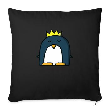 Roi des pingouins - Coussin et housse de 45 x 45 cm - noir - Devant