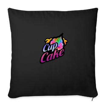 Cup cake cake logo - Sofa pillow with filling 45cm x 45cm - black - Front