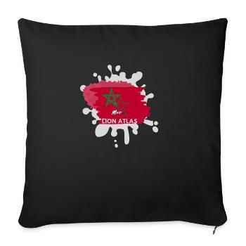 T-shirt maroc, football - Coussin et housse de 45 x 45 cm - noir - Devant