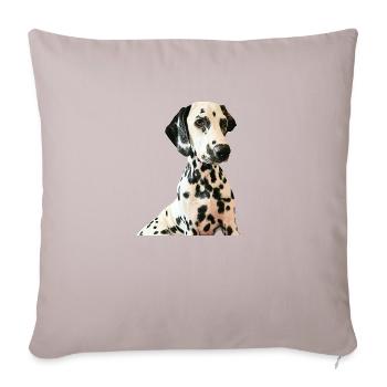 Dalmatien doux - Coussin et housse de 45 x 45 cm - taupe clair - Devant