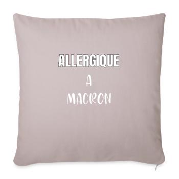 Allergique à Macron - Coussin et housse de 45 x 45 cm - taupe clair - Devant