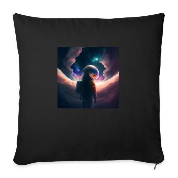 Astronaut lost in space - Sofa pillow with filling 45cm x 45cm - black - Front