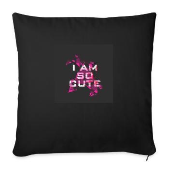 I am so cute - Sofa pillow with filling 45cm x 45cm - black - Front