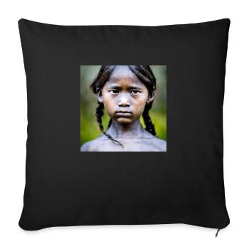 fille fille noire, filles, problèmes de fille, bébé fille - Coussin et housse de 45 x 45 cm - noir - Devant