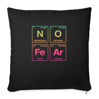 NO FEAR - with elements of the perdiode system - Sofa pillow with filling 45cm x 45cm - black - Front