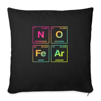 NO FEAR - with elements of the perdiode system - Sofa pillow with filling 45cm x 45cm - black - Front